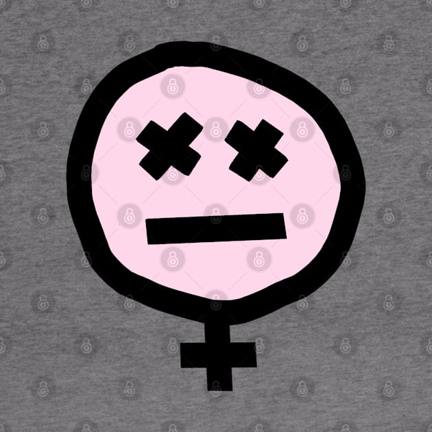 Female Pink Not Happy Smiley Face by ellenhenryart